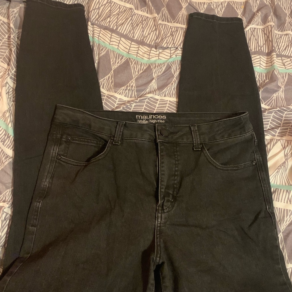 Maurice’s Everflex High-Rise Black Jeans, 12 long